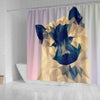 Akita Dog Vector Art Print Shower Curtains