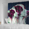 Brittany Dog Art Print Shower Curtains