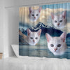 Burmilla Cat Print Shower Curtains