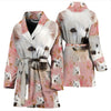 American Eskimo Dog On Pink Print Women's Bath Robe