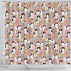 Japanese Chin Dog Floral Print Shower Curtains
