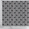 Curly Coated Retriever Dog Pattern Print Shower Curtains