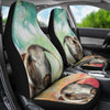 English Longhorn Cattle (Cow) Painted Art Print Car Seat Covers