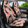 Rottweiler Dog Floral Print Car Seat Covers