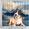 Pit Bull Terrier Print Shower Curtains