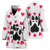 Paws Print With heart Women's Bath Robe