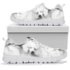 White Poodle Print Running Shoes