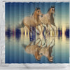 Amazing Mountain Pleasure Horse Print Shower Curtain