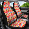 Poodle Dog On Hearts Print Car Seat Covers