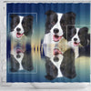 Cute Border Collie Dog Print Shower Curtain