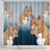 Pit Bull Print Shower Curtains