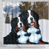 Bernese Mountain Dog Nature Print Shower Curtains