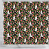 Beagle Dog Floral Print Shower Curtains