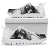 Cavalier King Charles Spaniel On Black And White Print Running Shoes