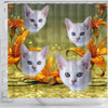 Lovely Burmilla Cat Print Shower Curtains