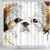 Cute Shih Tzu Dog Art Print Shower Curtain