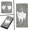 Large White Pig Print Women's Leather Wallet