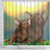 Cute Oriental Shorthair Cat Print Shower Curtains