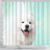 Lovely Samoyed dog Print Shower Curtain