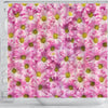 Pink Daisy Flower Print Shower Curtains