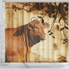 Red Brangus Cattle Print Shower Curtain