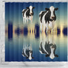 Girolando Cattle (Cow) Reflection In Water Print Shower Curtain