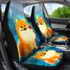 Cute Pomeranian Dog Art Print Car Seat Covers