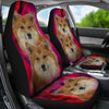 Icelandic Sheepdog On Pink Print Car Seat Covers