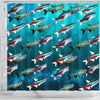 Neon Tetra Fish Print Shower Curtains