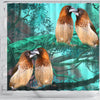 Society Finch Bird Print Shower Curtains