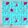 Cute Beagle Patterns Print Shower Curtain