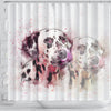 Dalmatian Dog Watercolor Art Print Shower Curtains