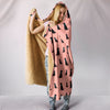 Labrador Dog Pink Pattern Print Hooded Blanket