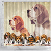 Cute Beagle Print Shower Curtain