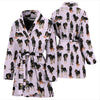 Black And Tan Coonhound Dog In Lots Print Women's Bath Robe