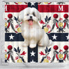 [AI Generated] Cute Maltese Dog From Georgia Print Shower Curtains