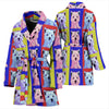 West Highland White Terrier Dog Color Pattern Print Women's Bath Robe