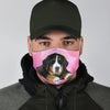 Bernese Mountain Dog With Glasses Print Face Mask