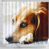 Beagle Dog Art Print Shower Curtains