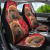 Redbone Coonhound On Flower Print Car Seat Covers