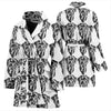 Labrador Black&White Pattern Print Women's Bath Robe