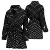 Black Patterns Print Women's Bath Robe