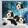 Polish Lowland Sheepdog Print Shower Curtains