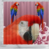 Scarlet macaw Parrot Print Shower Curtain