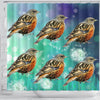 Lovely Accentor Bird Print Shower Curtains