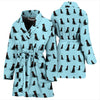 Black Labrador Pattern Print Limited Edition Women's Bath Robe
