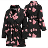 Pink Paws Print Women's Bath Robe