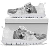 Lovely Akita Inu On Black and White Print Running Shoes