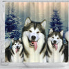 Alaskan Malamute Print Shower Curtain