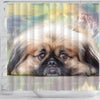 Funny Pekingese Dog Print Shower Curtains